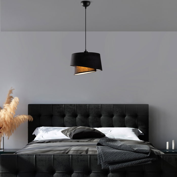 Opviq Stage - 14701 Lámpara de araña negra con cuerpo de metal